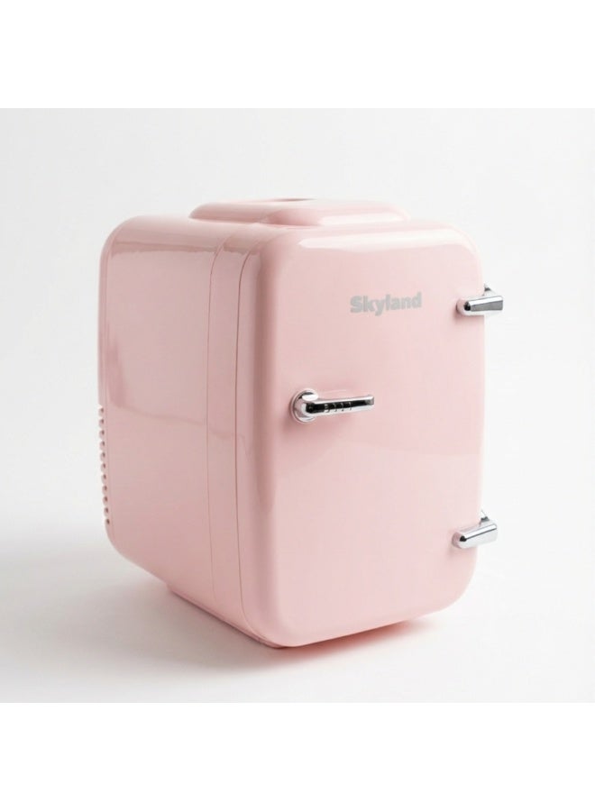 Sky Land Skyland Mini Fridge 4L / 6 Can – Portable Cooler & Warmer for Skincare, Cosmetics, Food & Drinks – Quiet, Energy Efficient Personal Beauty Fridge for Home, Office, Car & Travel (Pink) - Image 1